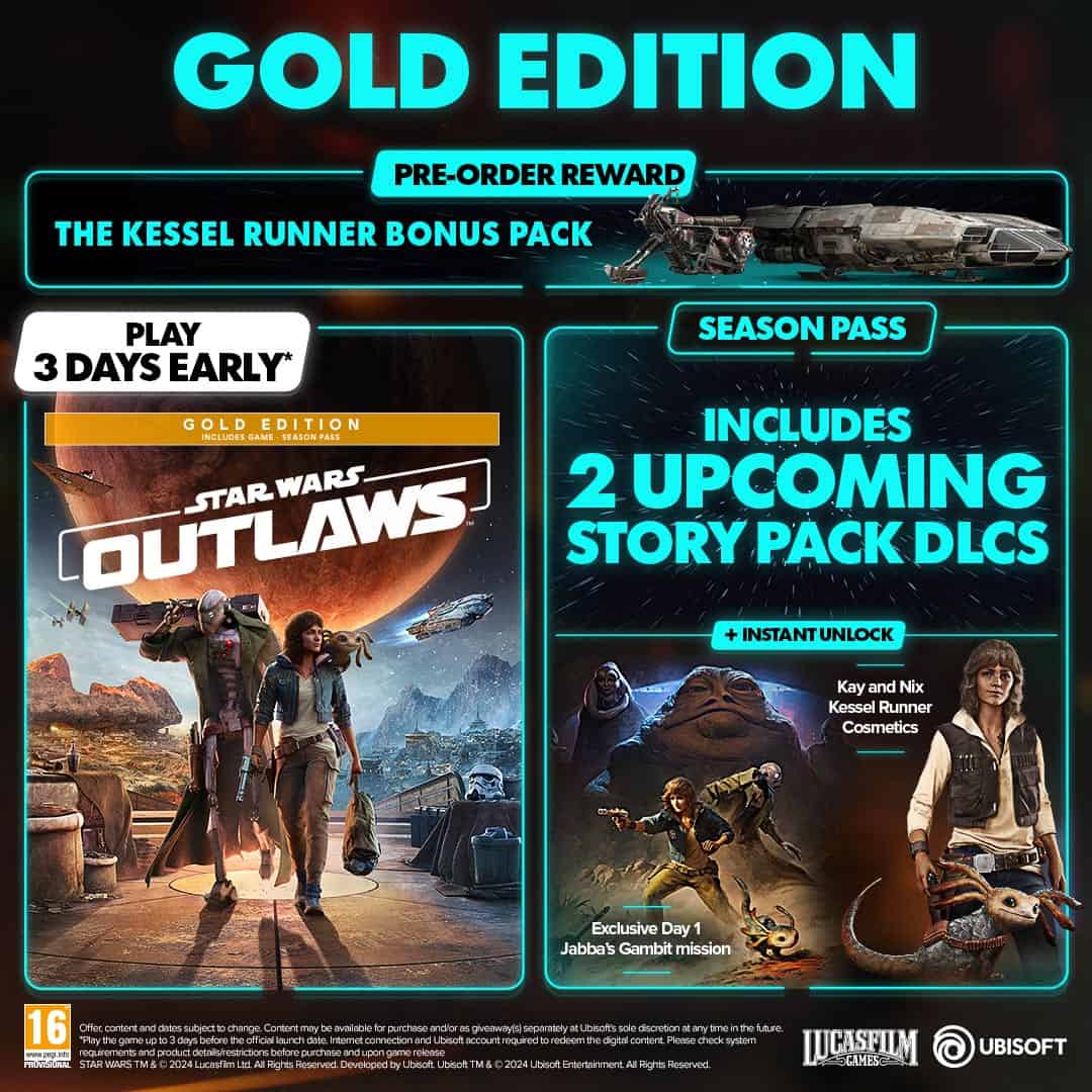 הזמנה מוקדמת לסוני 5 - STAR WARS OUTLAWS GOLD EDITION – תמונה 2