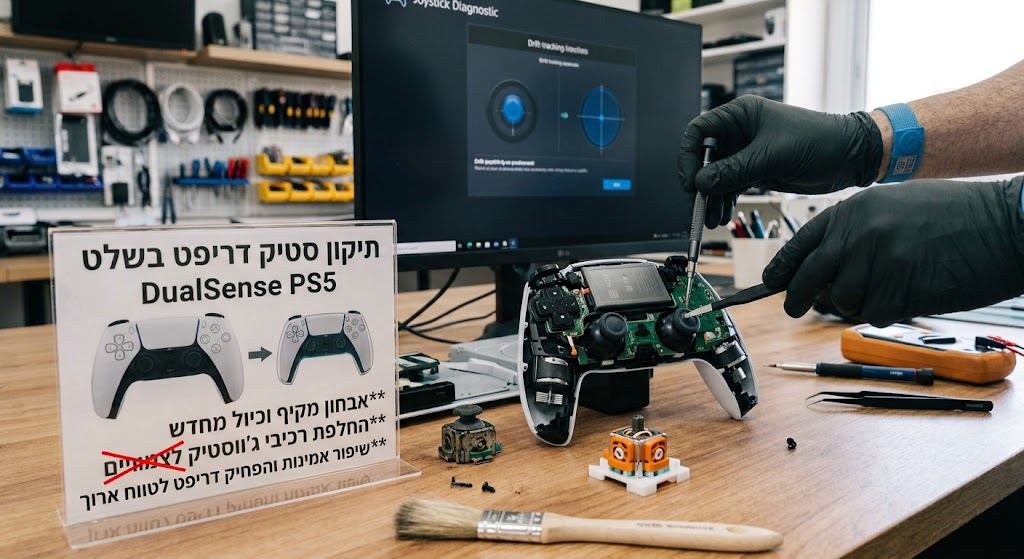 תיקון סטיק דריפט בשלט DualSense